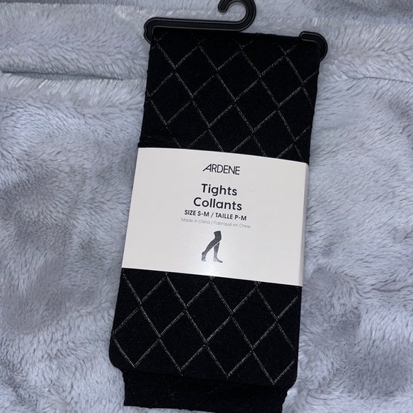 NWT diamond patterned black tights - Picture 1 of 3